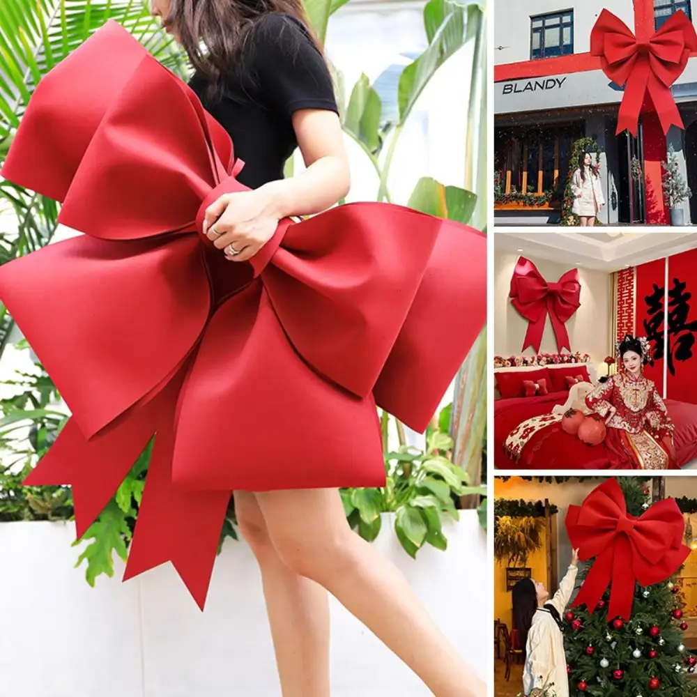 

Eva Material Big Bow Diy Material Large Size Christmas Tree Decorations Festivity Design Reusable Front Door Decor