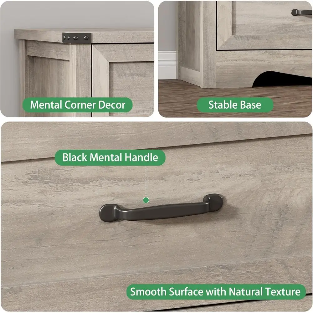 Commode moderne en bois à 9 tiroirs avec rangement profond, poignées en métal, adaptée à la chambre, au salon et à l'entrée