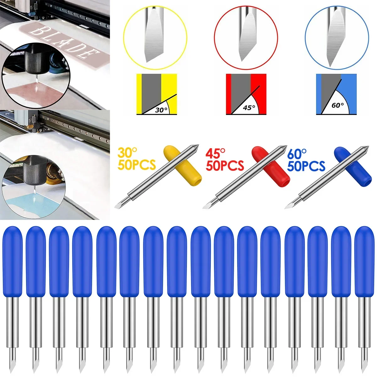 30/45/60 Degrees Replacement Blades For Roland Cricut Plotter Blade Knife Cutter Blades For Power Tools Cutting Plotter