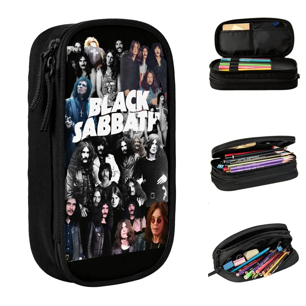 

Black Sabbath And Ozzy Osbourne Rock Band Pencil Case School Pencil Cases Canvas Kids Large Pencil Bag School Stationery