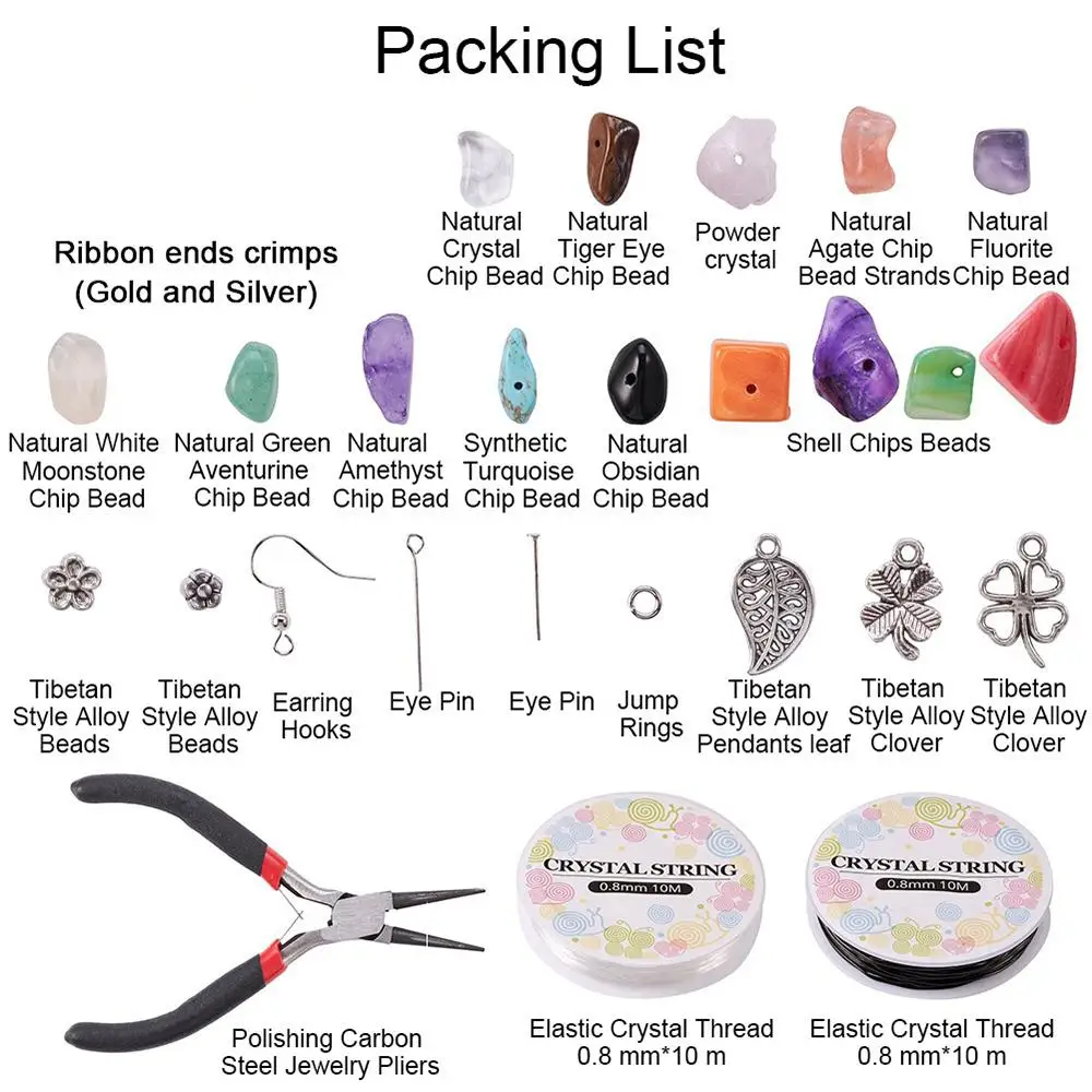 933Pcs Irregular Chips Beads Kit for Crafts Jewelry Necklace Making