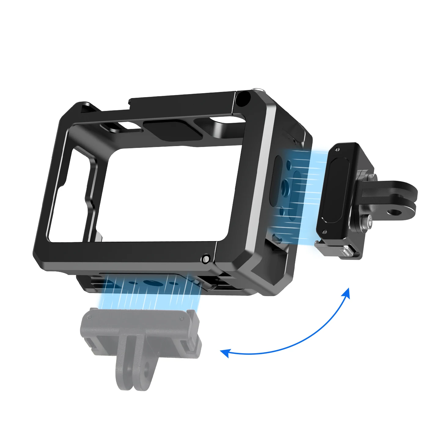 قفص معدني سريع الإصدار لـ DJI OSMO ACTION 5/4/3 إطار حماية مع ميكروفون للحذاء البارد ملء دعامة إضاءة توسيع جبل #1