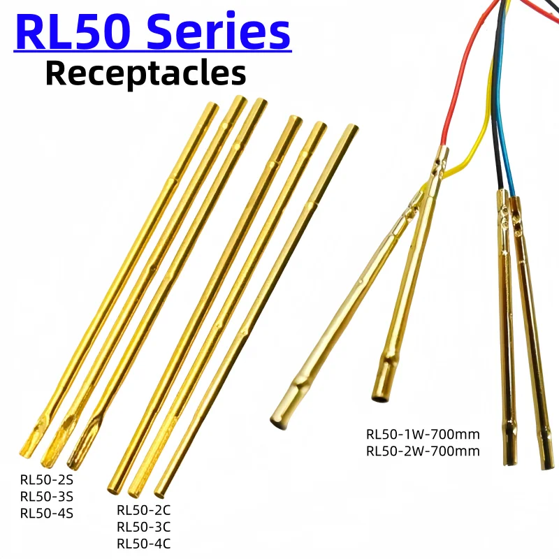 

20/100PCS RL50 Series PCB Test Probe Receptacle Pogo Pin Connection Socket RL50-2S/3S/4S/2C/3C/4C Test Pin PL50-B PL50-B1 P50-B