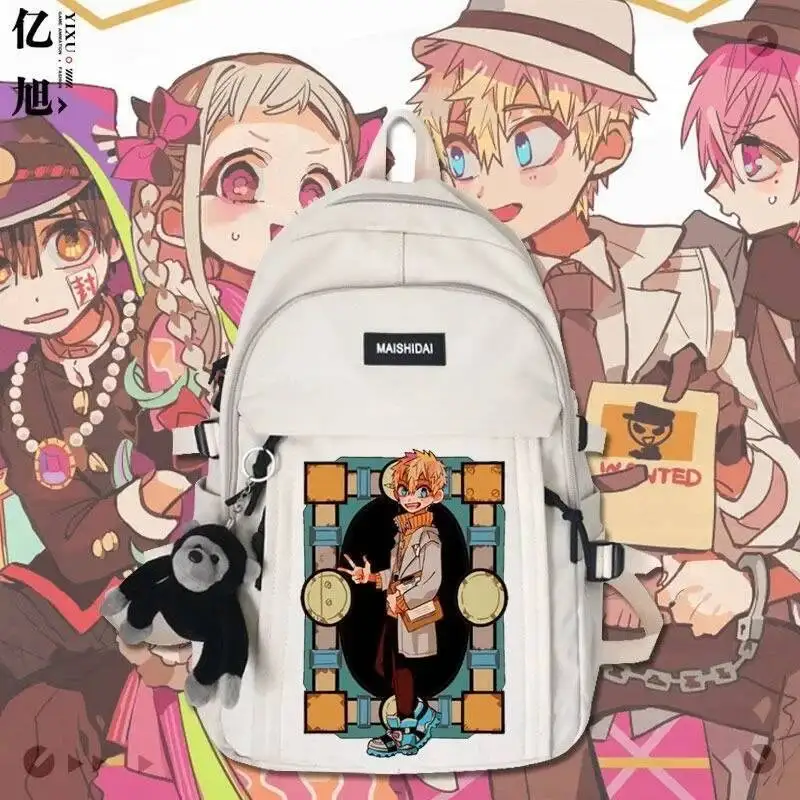 أنيمي لعبة أسود أبيض أخضر أحمر Jibaku Shounen المرحاض ملزمة Hanako-Kun أطفال المراهقين الحقائب المدرسية حقائب الظهر الفتيات الفتيان