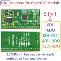 16CH 5 IN 1 Modbus Rtu Digital IO Module RS485 NPN PNP DI-DO Pin Core Board Switching Input Output PLC HMI Remote IO Expanding