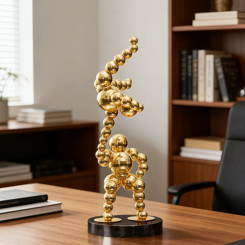 Strong alliance Stainless Steel Sculpture Ornament for Home Office Villa Hotel Corridor Decor Interior Artwork