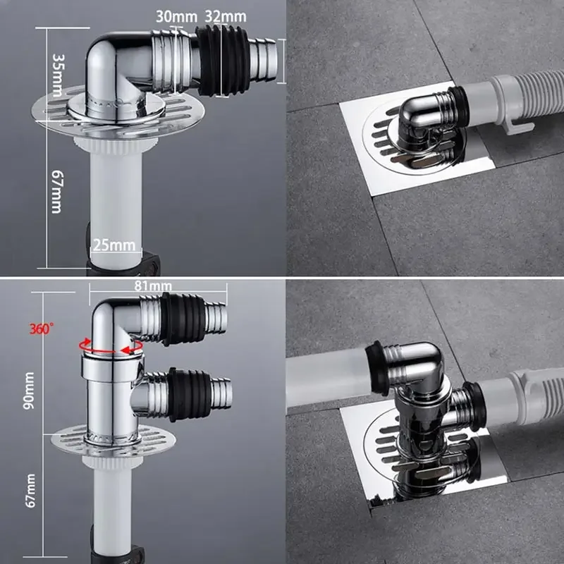 Selado Speical Drain Floor Cover para Lavar Drenos, Conector Especial para Lava-louças, Acessórios para banheiro, Adaptador de esgoto