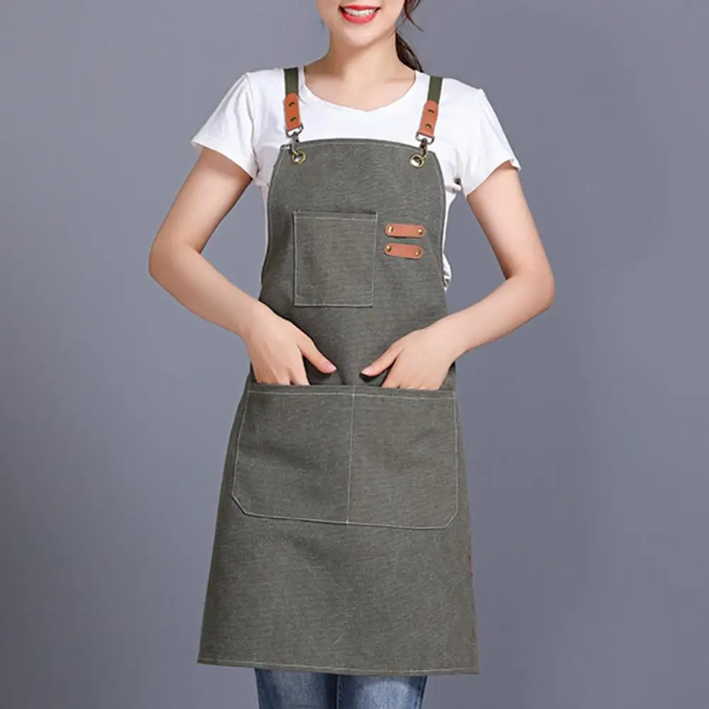 Chef Apron Washable Kitchen Apron Soft Oil-proof  Convenient Cross Back Kitchen Apron