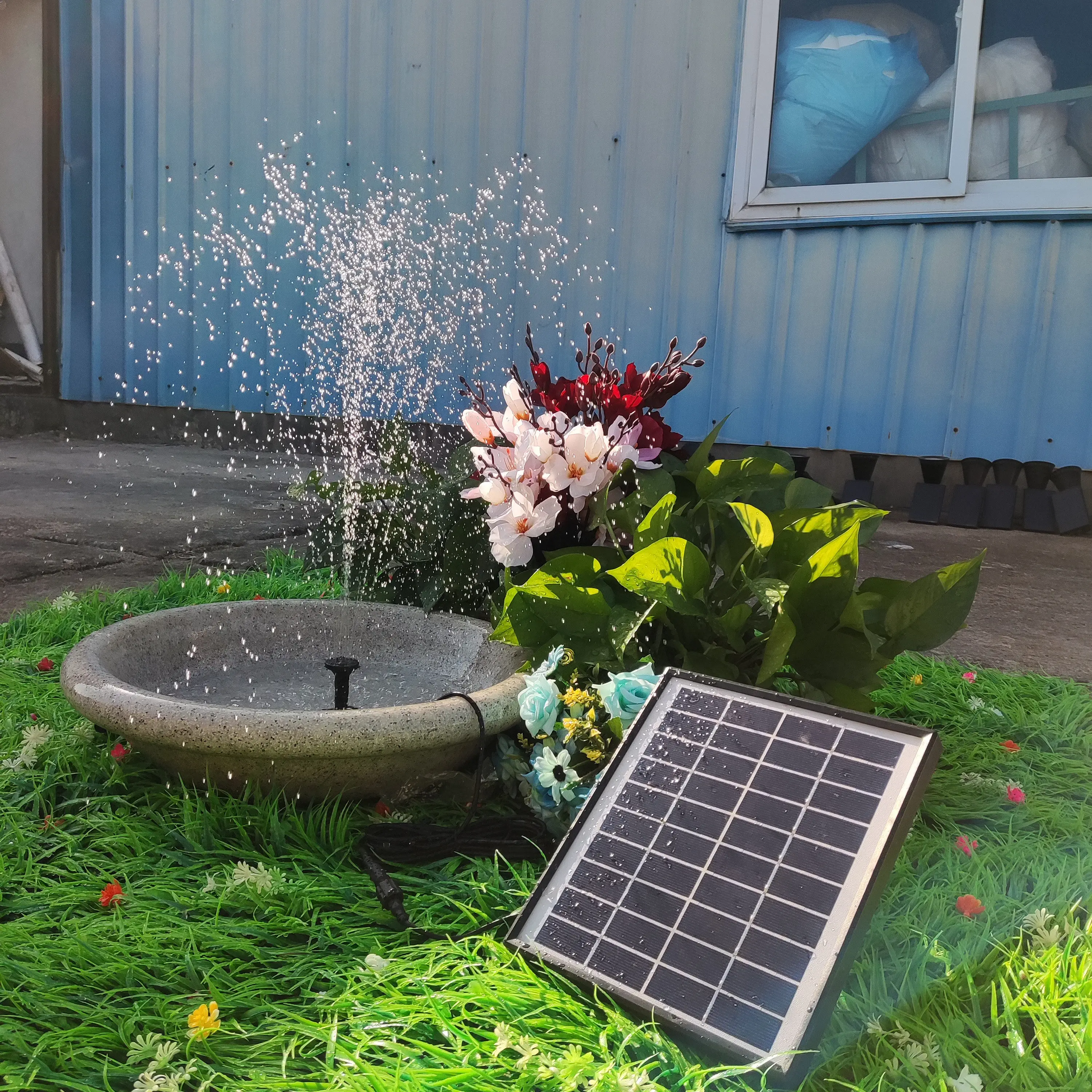 Solar Fountain, Solar Powered Bird Bath Fountain Pump 6.5w Water Pump,Outdoor Watering Submersible Pump for Pond Solar Panel Kit view 6