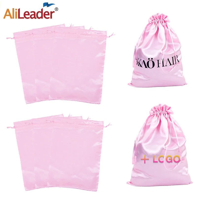 

Шелковые атласные сумки для наращивания волос, 1 шт., атласные сумки для париков, упаковка для волос, сумка для хранения, сумка для париков на шнурке, атласный пучок волос 25X35 см