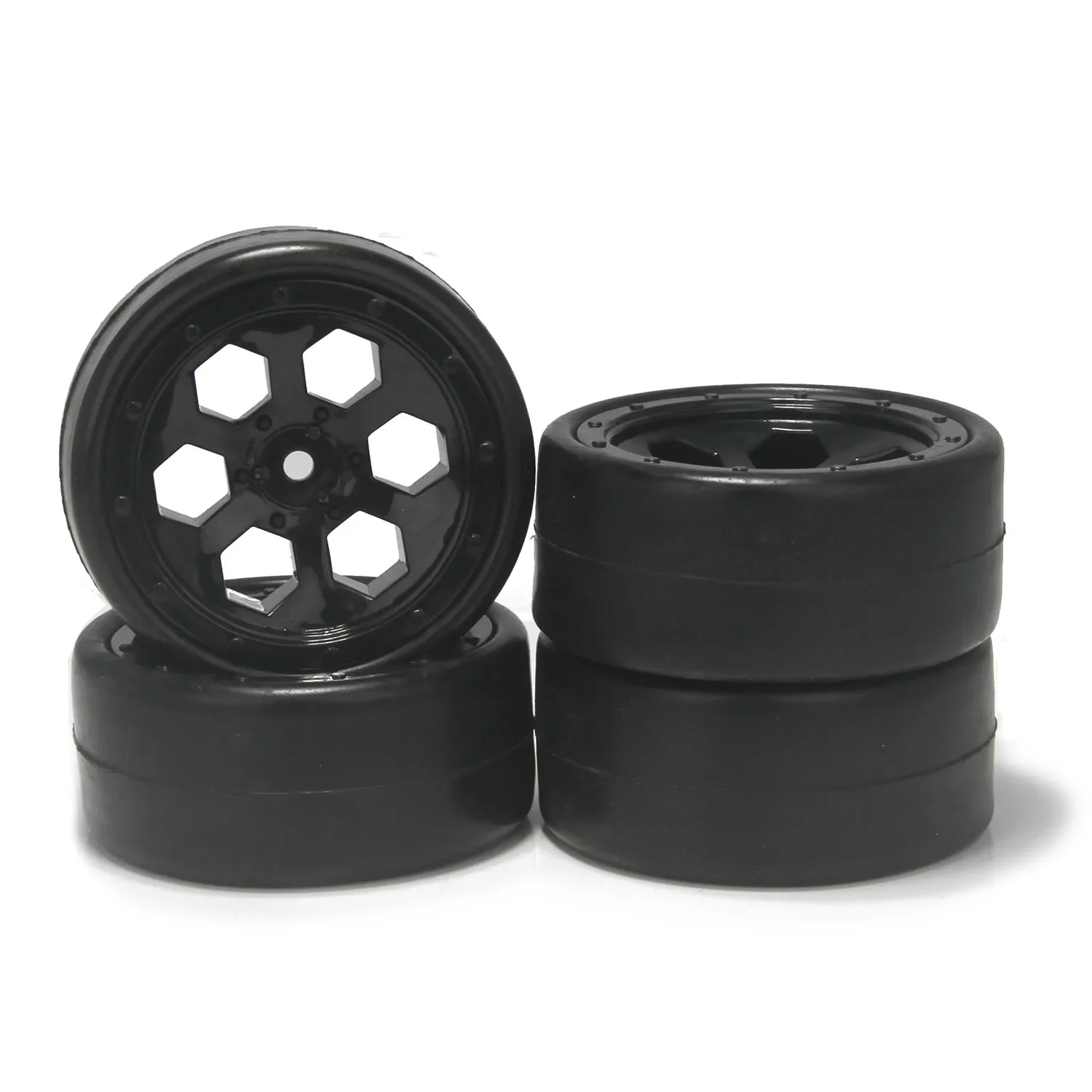 1/10 Racing Tire 65mm 1.9inch Wheel Tyre Tires 12mm Hex Hubs Rim for 1/10 RC on Road RV Racing Car 4WD HPI Wltoys