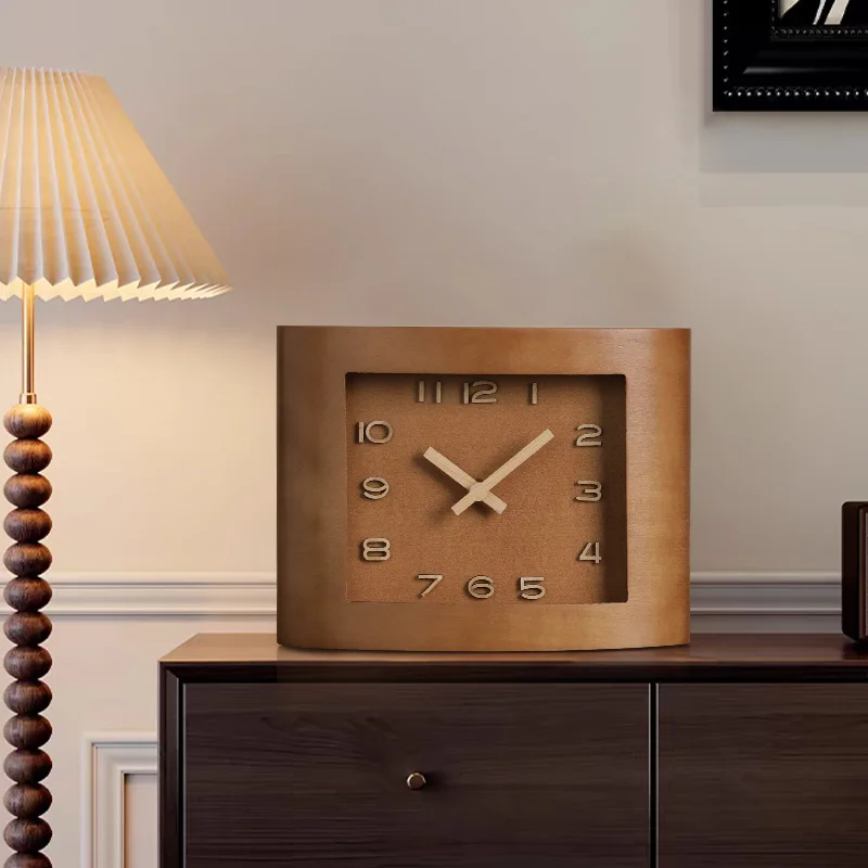 

Zml clocks table clocks living room decorations table clocks desktop tv cabinet ornaments medieval bedroom solid wood