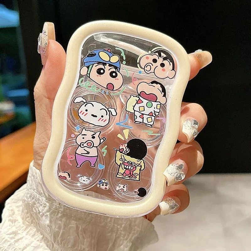 Kawaii Crayon Shin-Chan Kawaii Anime Contact Lens Storage Box Cute Sweet Cartoon Leakproof Portable Lovely Contact Lens Case