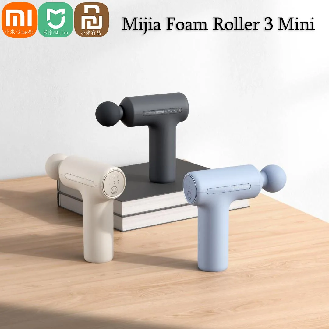 

Портативный фасциальный пистолет Xiaomi Mijia, 3 мини-пистолета для массажа мышц, 12 кг, тяга, бесщеточный, бесшумный моторный массажер, головки, расслабление тела