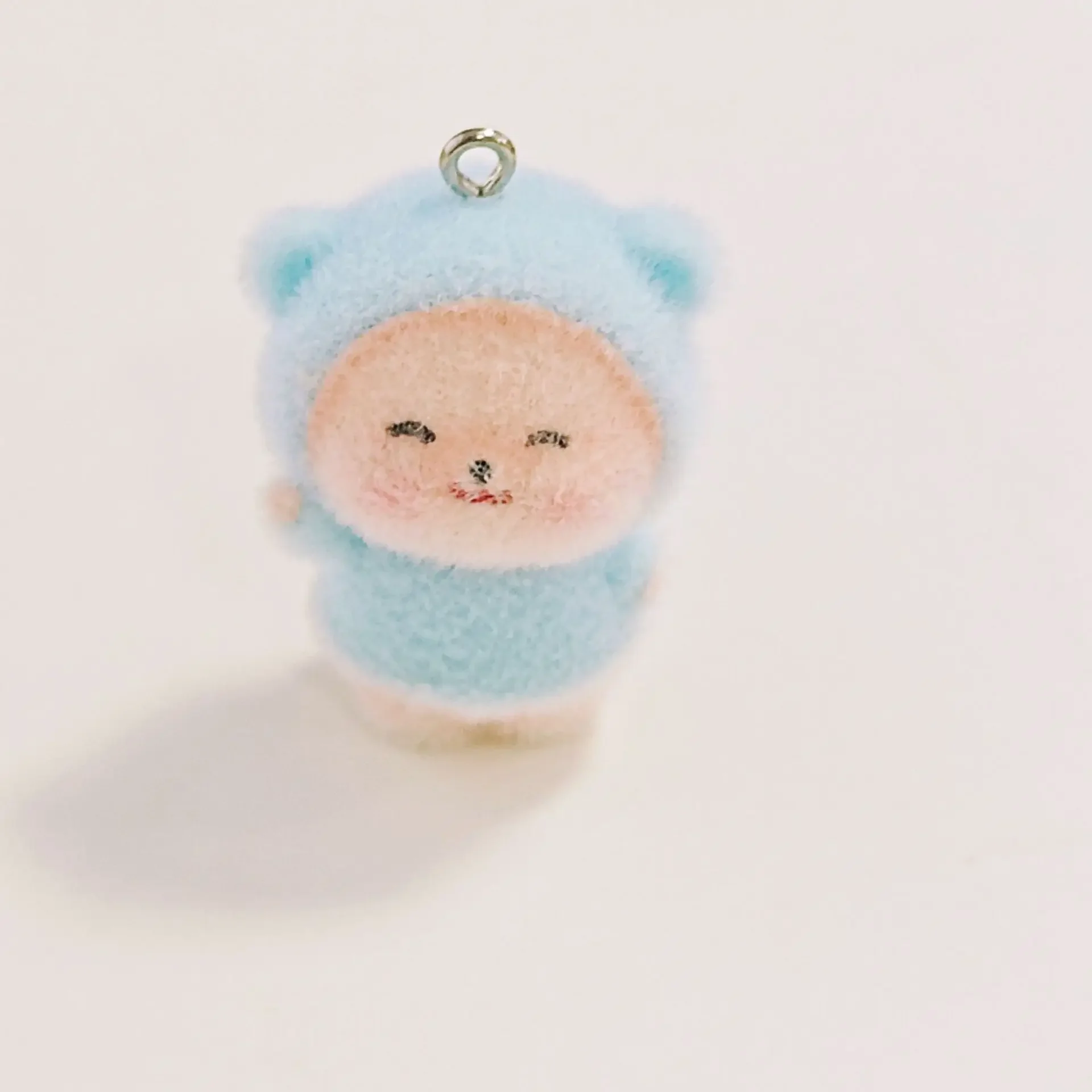 10pcs Cute Mini Flocking little bear Charms Resin Cartoon Animal Pendant For Bag Keychain Earring DIY Crafts Jewelry Making