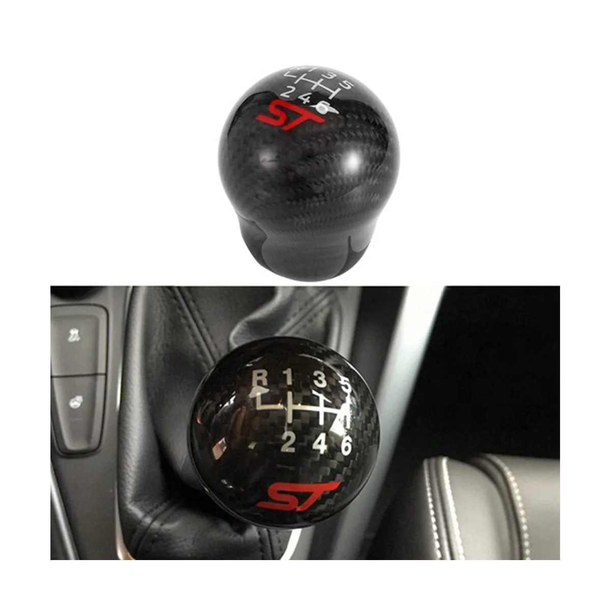 6 Speed Car Racing ST Carbon Fiber Gear Shift Knob for Focus ST Fiesta