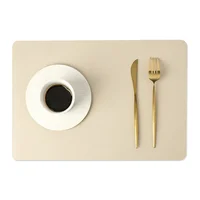 INS Nordic Solid Double Sides Leather Dining Mat Heat Insulation Placemat Home Waterproof Oil Proof Hotel Rectangle Pad - Image 6