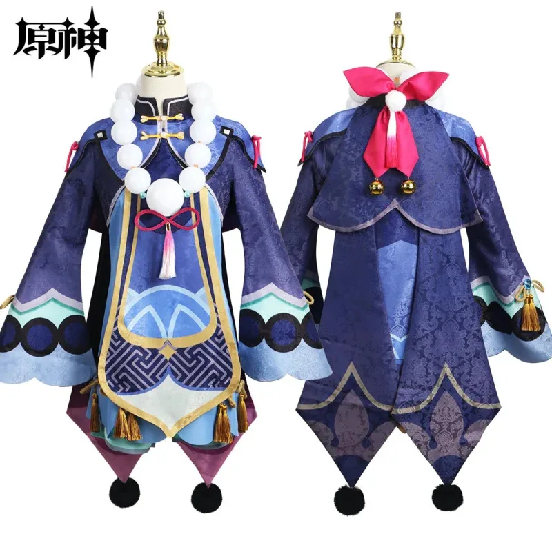 أزياء جينشين إمباكت زومبي تشيكي التأثيرية للنساء والفتيات فستان الهالوين كرنفال ركوب اللعب فستان أرجواني بدلة كاملة