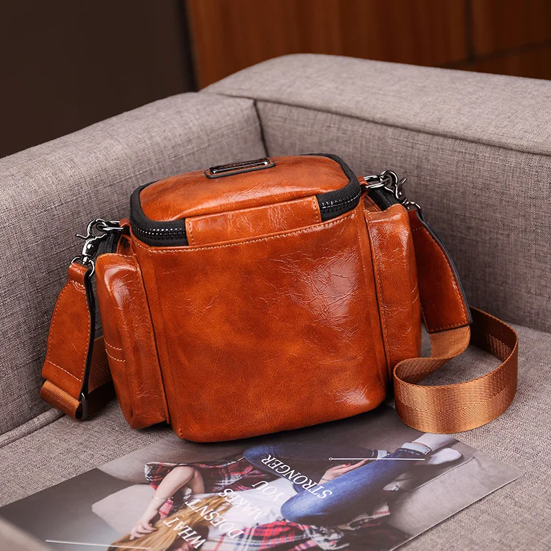 Johnature 2024 New Fashion Women Shoulder Bags Multifunctional Camera Bag Pu Leather Large Capacity Solid Color Crossbody Bags