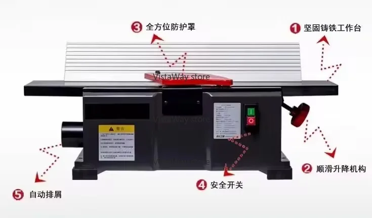 Высокое качество, низкая цена, коммерческий строгальный станок для полировки древесины, многоугольный 6-дюймовый настольный строгальный станок