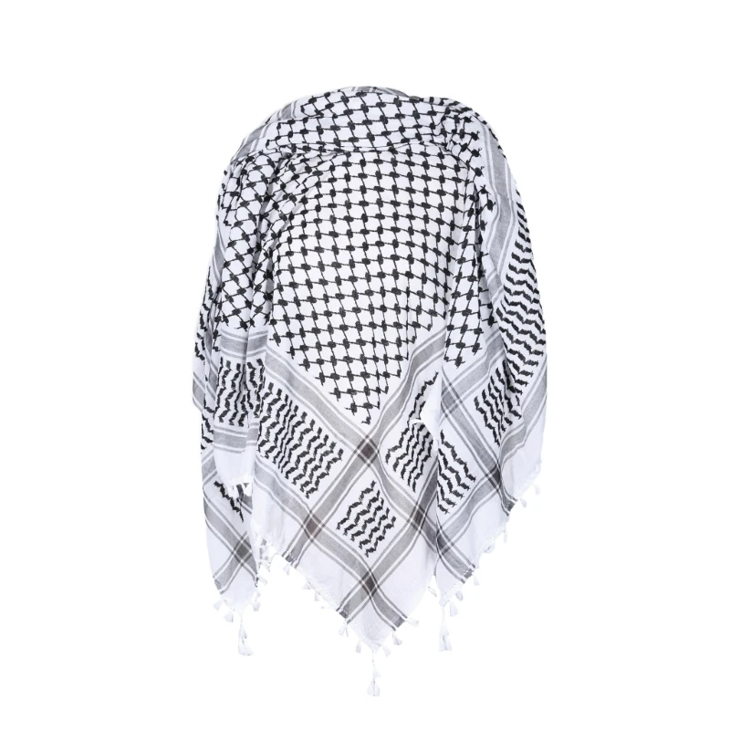 Dustproof Adult Shemagh Scarf Multi Purpose Jacquard Pattern Keffiyeh Headscarf Adjust Religious Scarf Outdoor Scarf