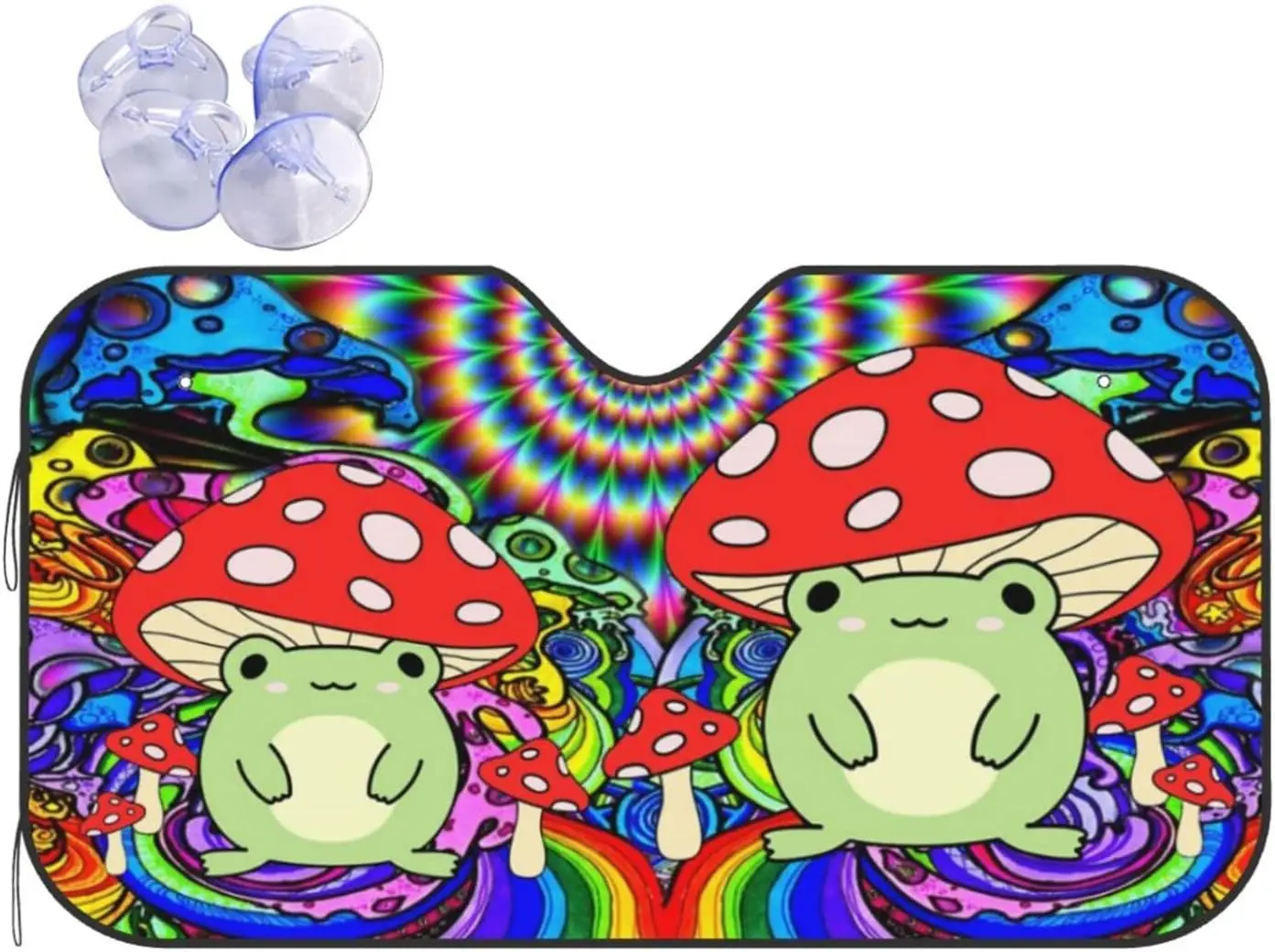 

Rainbow Mushroom Car Windshield Sunshade Window Sunshades Automotive Sun Shade for Cars SUV Trucks Keep Vehicle Cool