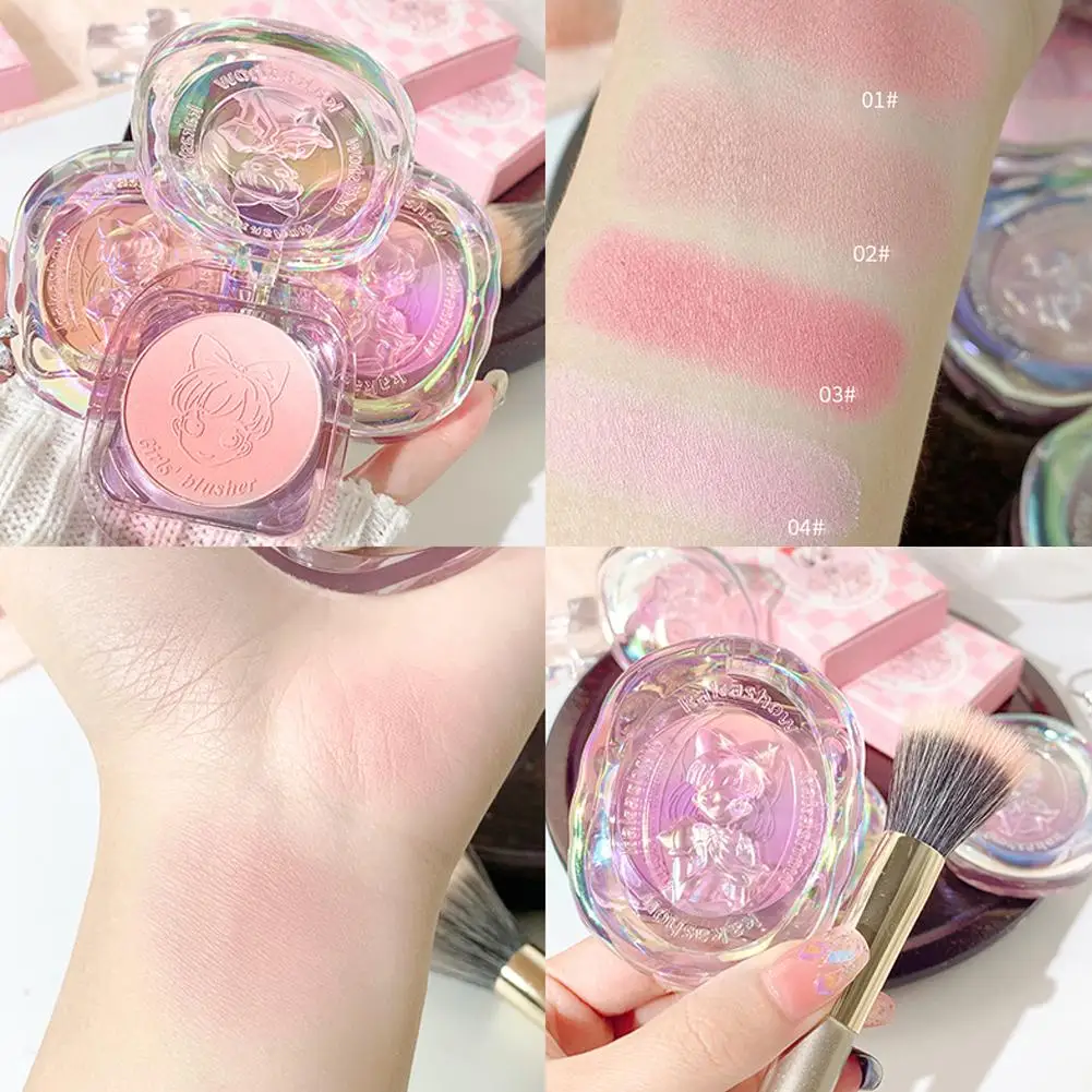 Meisjes Geleidelijke Poeder Blusher Palet Crystal Shell Make-Up Crème Gezicht Roze Rouge Perzik Tint Blush Cosmetica Contour Wang B Q4g3