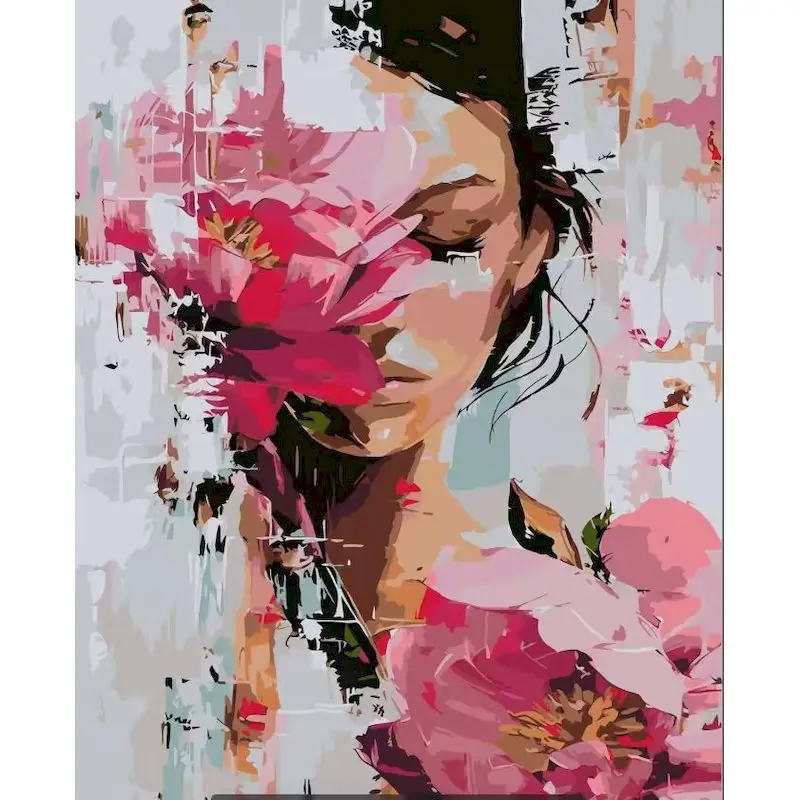 

SDOYUNO 40x50cm Paint By Numbers For Adults Abstract Woman Painting Decor Picture With Numbers Peony Flower Crafts Gift Home Dec