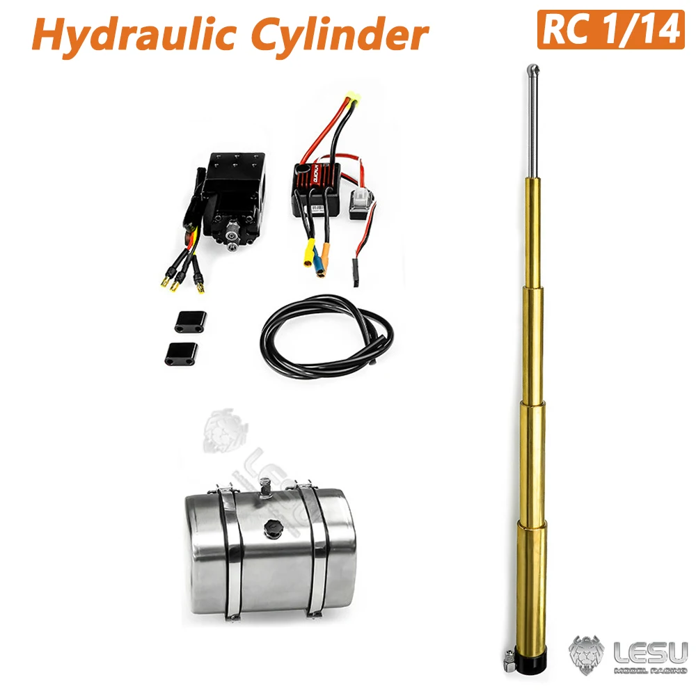 RC Truck Multi-Stage Hydraulic Oil Cylinder Hydraulic System For Tamiya 1/14 RC Truck Tractor Dump Truck Car DIY Accessories Toy
