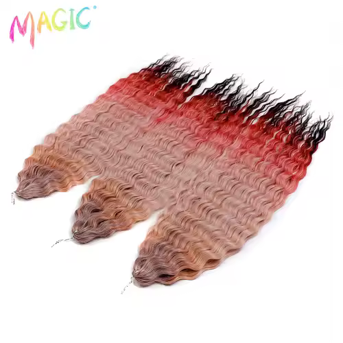 Magic Ariel Curl Hair Water Wave Twist Crochet Hair Synthetic Braid Hair Ombre Blonde 22 Inch Deep Wave Braiding Hair Extension - Image 7