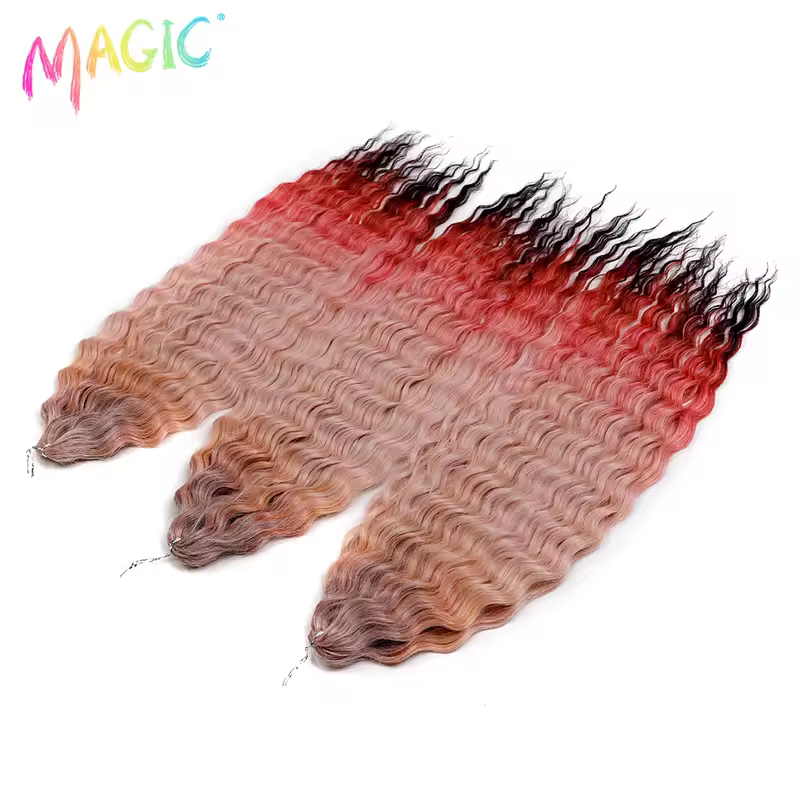 Magic Ariel Curl Hair Water Wave Twist Crochet Hair Synthetic Braid Hair Ombre Blonde 22 Inch Deep Wave Braiding Hair Extension - Image 7