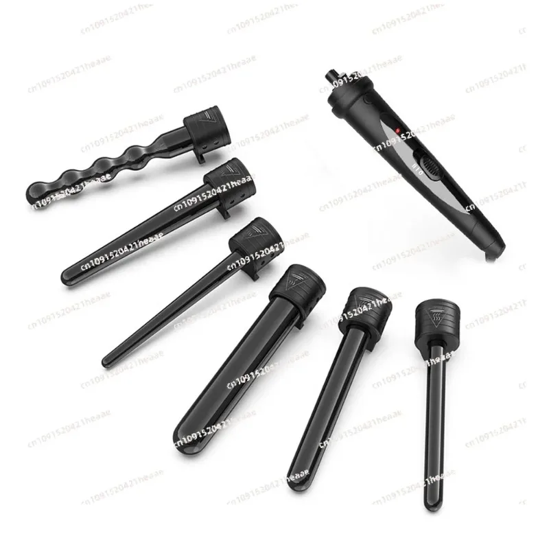 Suitable forProfessional  2 Temperature Settings   6 In 1   Interchangeable Curling Wand Set Hair Curler  Wand