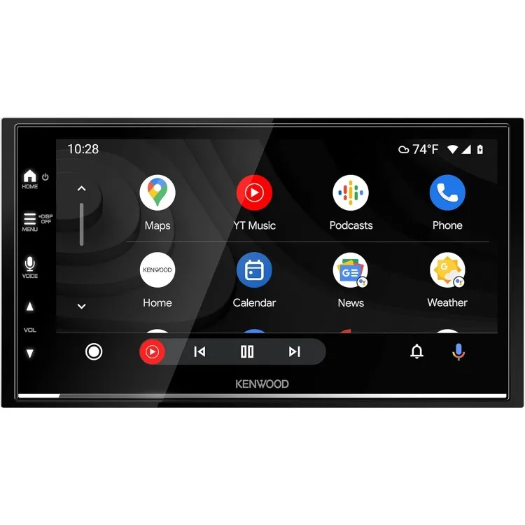 6,8-inch capacitief touchscreen, autoradio, CarPlay en Android Auto, Bluetooth, AM/FM-radio, MP3-speler, USB-poort, dubbele DIN