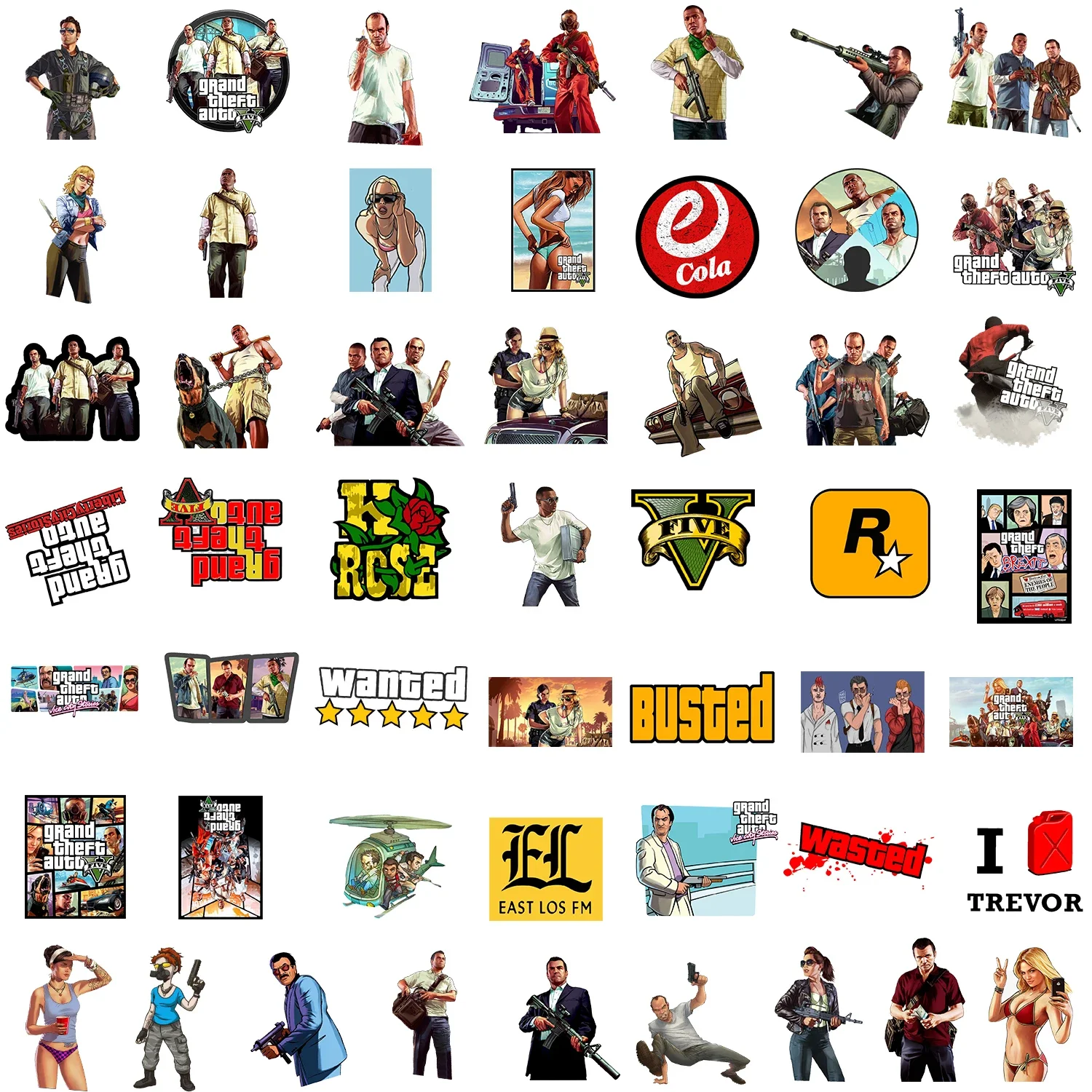 50 Stück Grand Theft Auto (GTA) DIY Graffiti Wasserfeste Aufkleber – Detail 1