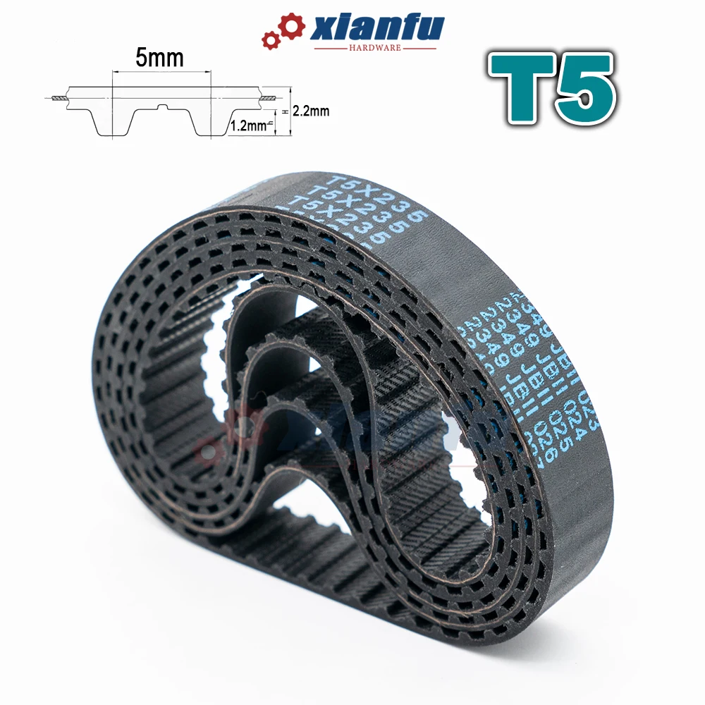 T5 Type Timing Belt Rubber Closed Loop Perimeter 370 375 380 385 390 395 400 405 410mm Width 6~40mm CNC Drive Transmission Belt