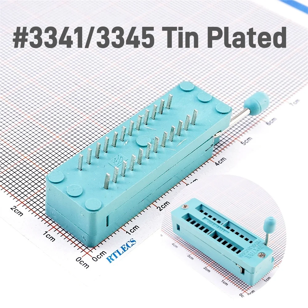 Test IC DIP ZIF ZIP Socket 14 16 18 20 24 28 32 40 48Pin Pitch 2.54 mm Press-Fit Dual Row Spacing 7.62 mm 0.3\