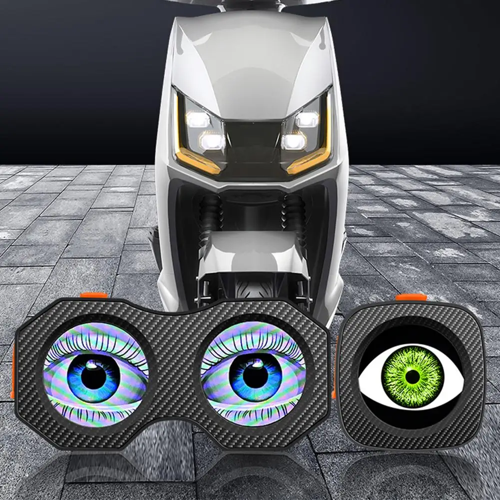 Motorcycle Bicycle Rearview Mirror Decorative Lights LED Remote Modification Dynamic 3D Rechargeable Eye Light USB Devil B5N2