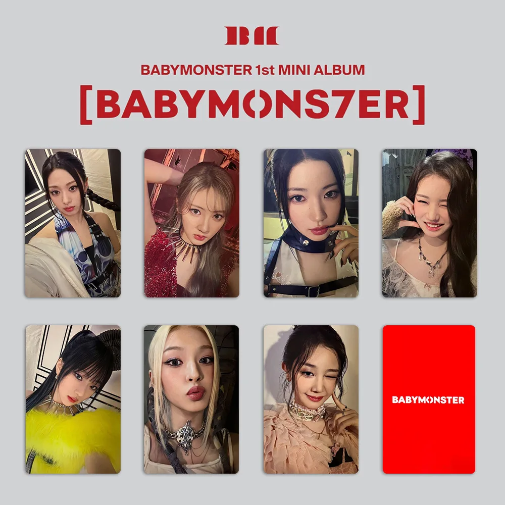 7Pcs/Set KPOP Babymonster BABYMONS7ER Album Selfie Photocards Ahyeon Asa Ruka Chiquita Lomo Cards Postcards Fans Collection Gift