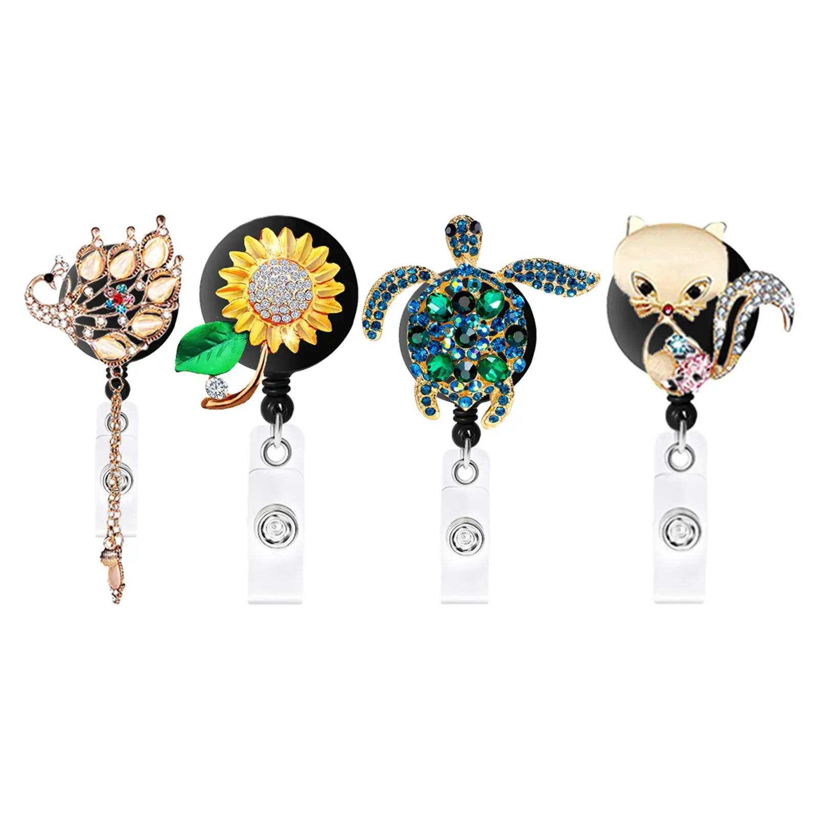 Retractable Badge Reel Cute ID Badge Holder for Nurse Work Card Volunteers