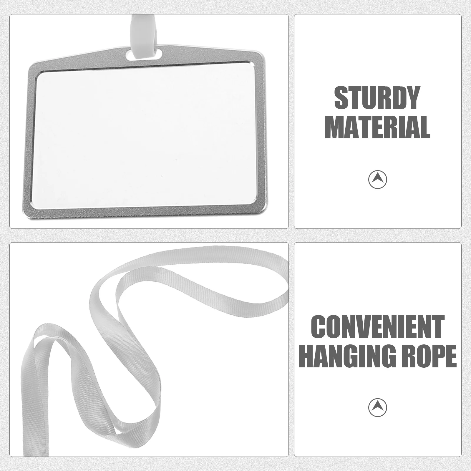 

1 set Aluminum Alloy Detachable Lanyard Id Badge For Teachers Students Nurses Work Sleeve Name Tag Holder Multifunction Card