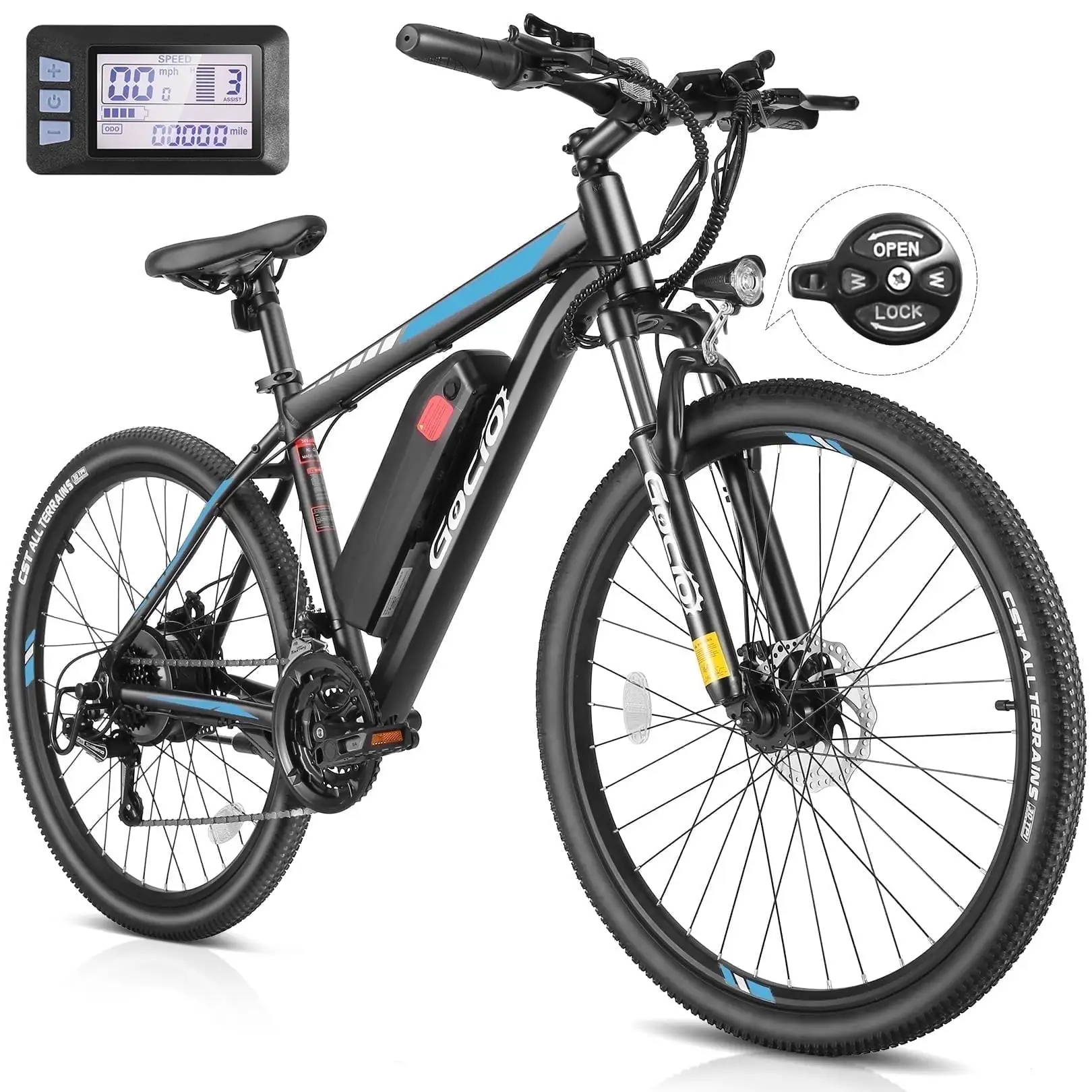 

750W 27.5" Electric Bike for Adults, 48V 10.4AH Removable Battery, 20 MPH, 21 Speed E-bike, Lockable Suspension Fork