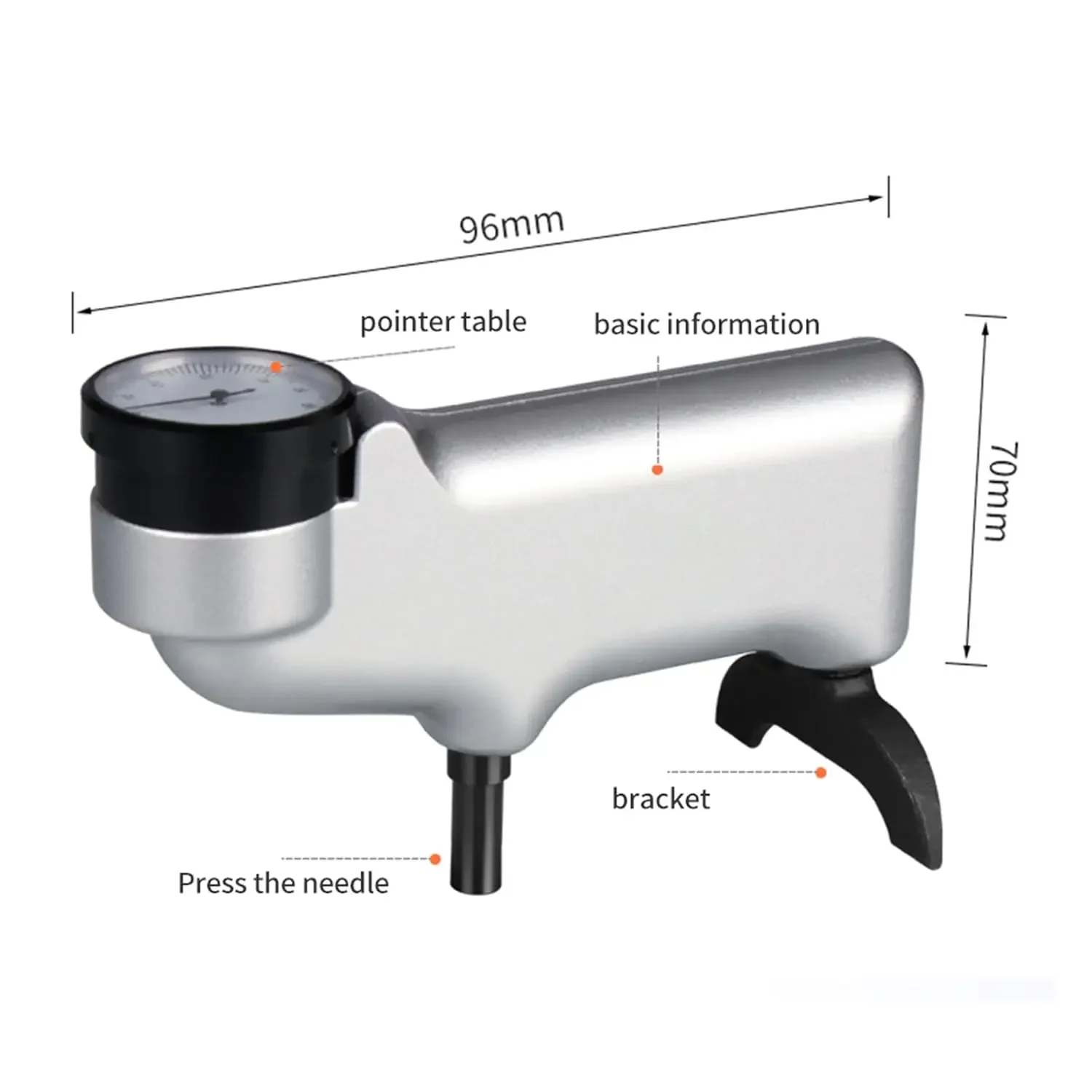 

934-1 Portable Barcol Hardness Tester Aluminum Alloy Indentation Meter Mobile Non Destructive Testing ASTM B648 Single Hand Use