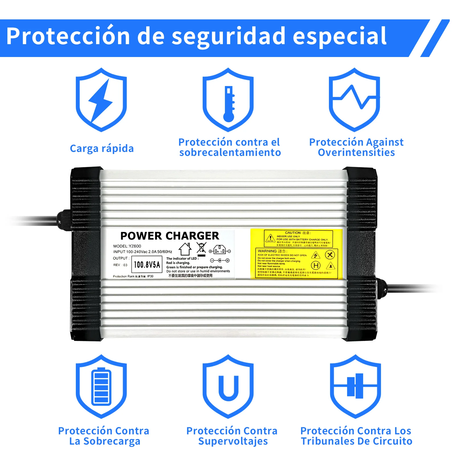 YZPOWER 100,8 В 5 А Быстрое зарядное устройство для литиевой батареи 24S 88,8 В Литий-ионный аккумулятор для хранения энергии Вход 110 В/220 В переменного тока с охлаждающим вентилятором