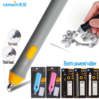 Tenwin Adjustable Electric Rubber Eraser With Rubber Refills Battery Power For Sketch Drawing Erasing School Stationery Supplies