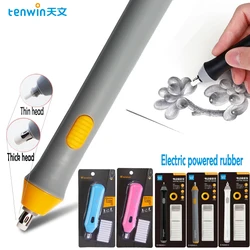Tenwin Adjustable Electric Rubber Eraser With Rubber Refills Battery Power For Sketch Drawing Erasing School Stationery Supplies