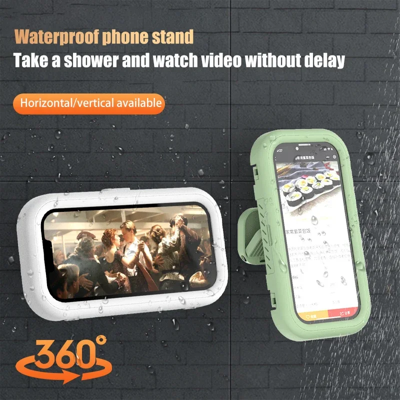 

Rotatable Waterproof Shower Phone Holder Touch Sensitive Wall Mounted Phone Holder for Bathroom Kitchen