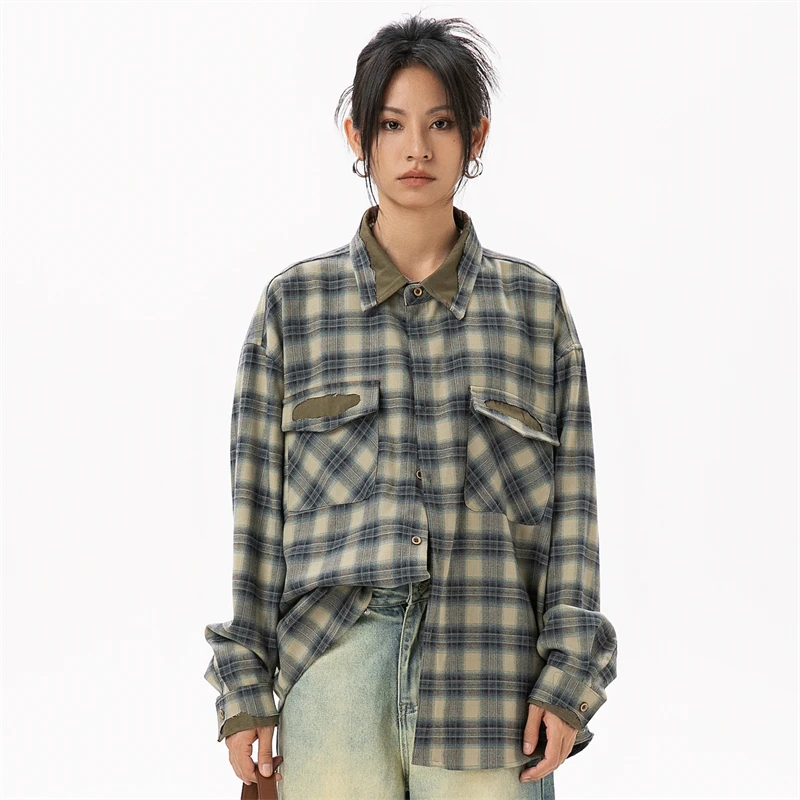 Women\'s Casual Checked Shirt Women Tops Woman 2024 Choice Welcome Deals Womens Shirts Women\'s Long Sleeve Blouse Western Female