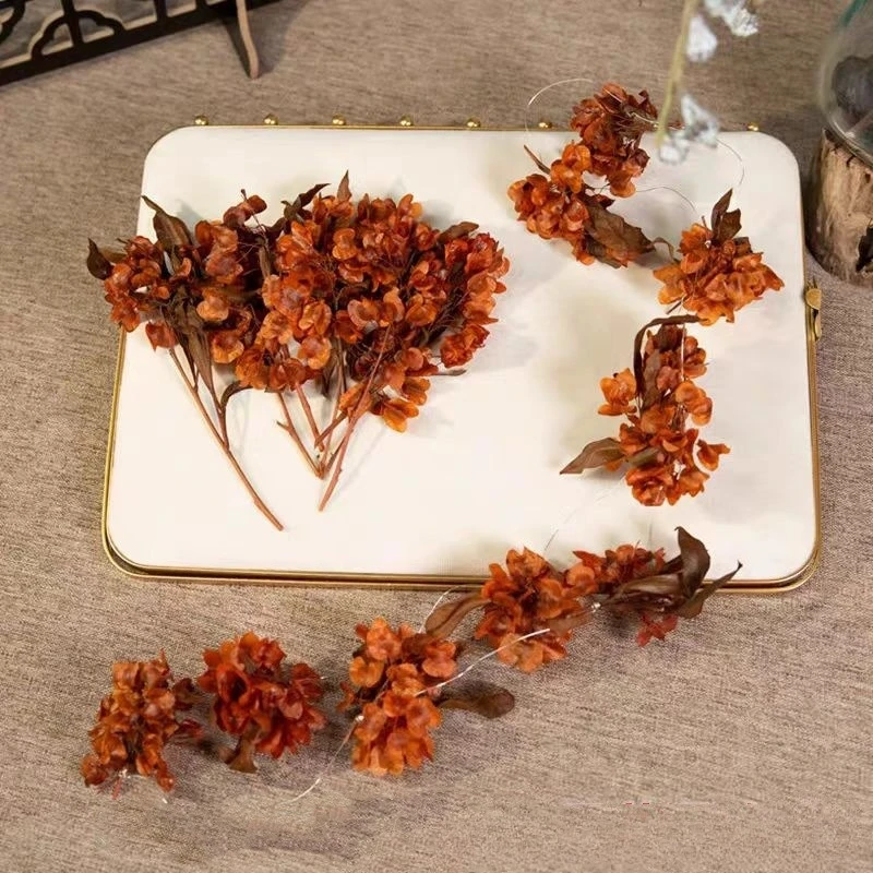 جديد النمط الصيني بورجوندي زهرة مجففة مهدب Diy الإناث سوبر الجنية محاكاة رئيس زهرة غطاء الرأس الزفاف