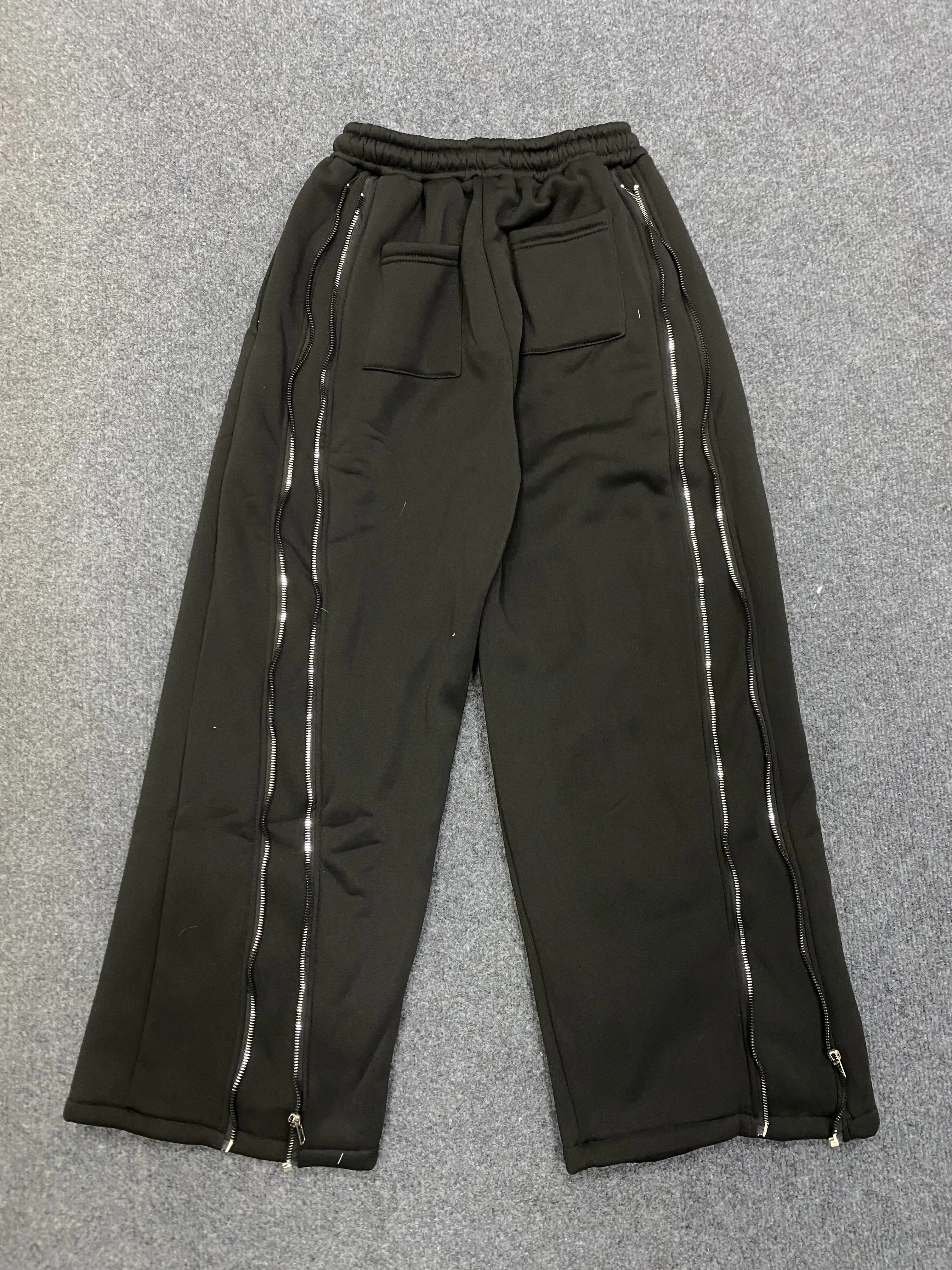 Dark zipper rock style hanging casual pants, comfortable and versatile for men and women, fashionable floor length pants