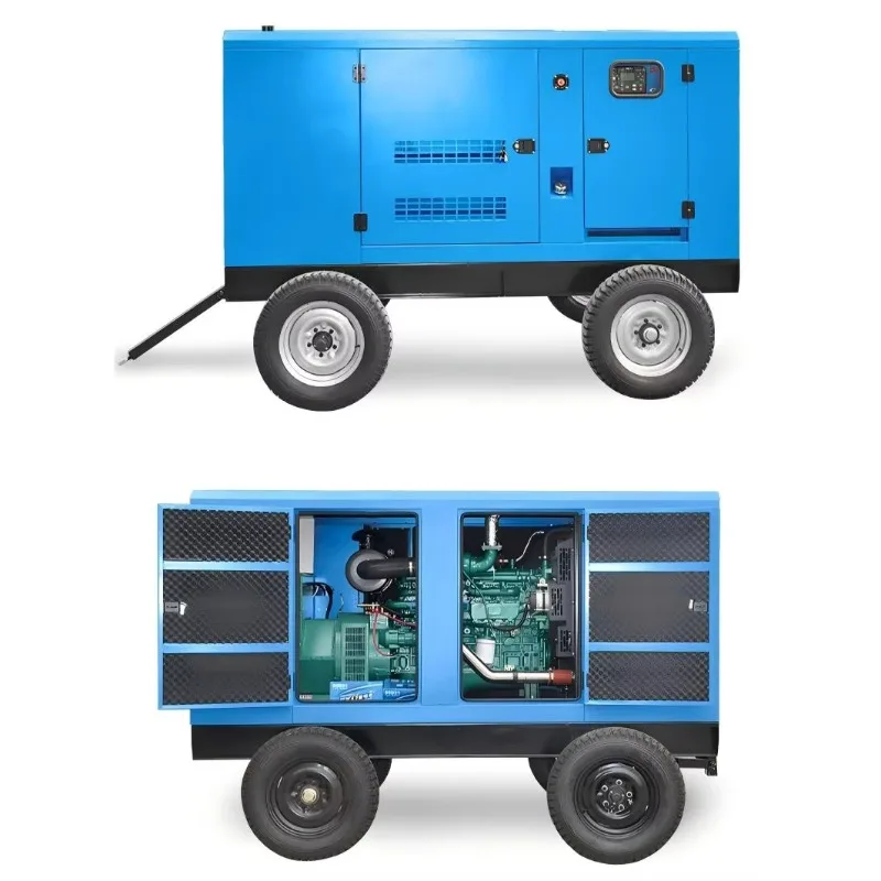 Diesel Generator Set Mobile Trailer Diesel Generator Set with ATS-Portable Power for Outdoor Events Construction Farm Backup